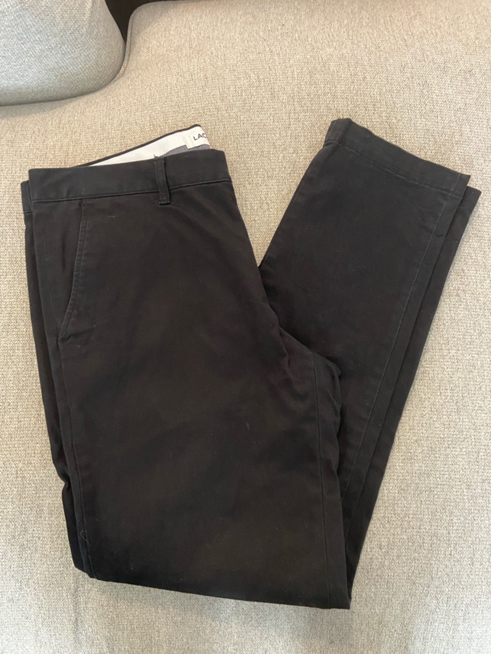 Lacoste Men's Black Chino Slim Pants Size 34x32